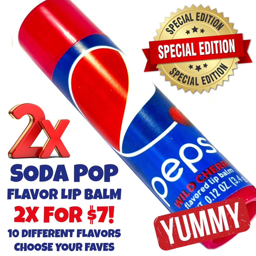 Authentic 2X PEPSI CLASSIC Flavored Lip Softening Balm